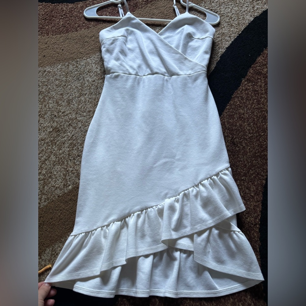 Lulus White Ruffle Hem Dress - Picture 7 of 8